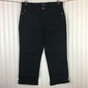 NYDJ Stretch Denim Crop Jeans Black Mid Rise